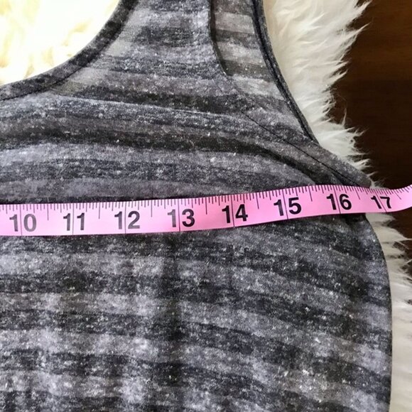 Free People Beach Scoop-Back Striped Sheer Blouson Tank Black Mini‎ Dress Size S - Picture 7 of 9